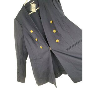 Lane Bryant Navy Blue Collarless Bryant Blazer Size 20 Goldcrest Buttons RS10276